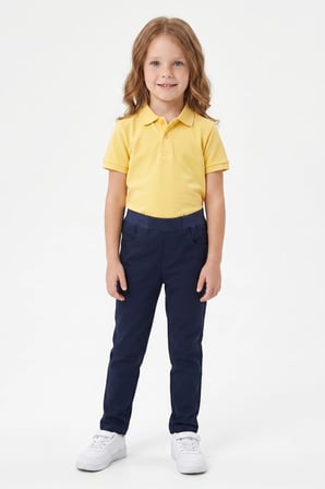 Beli Bağcıklı Gabardin Kumaş Unisex Çocuk Pantolon