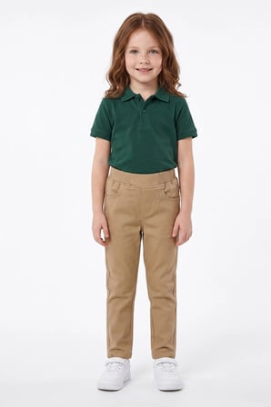 Beli Bağcıklı Gabardin Kumaş Unisex Çocuk Pantolon