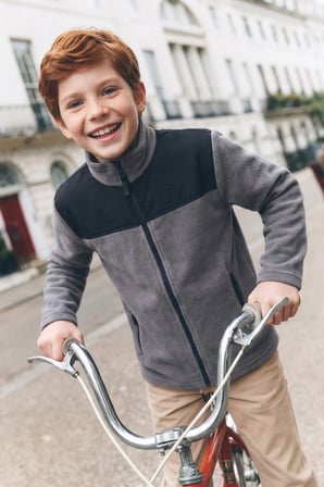 Paraşüt Kumaş Detaylı Polar Erkek Çocuk Sweatshirt