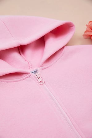 3 İplik Kapüşonlu Fermuarlı Unisex Çocuk Sweatshirt