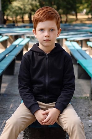 3 İplik Kapüşonlu Fermuarlı Unisex Çocuk Sweatshirt