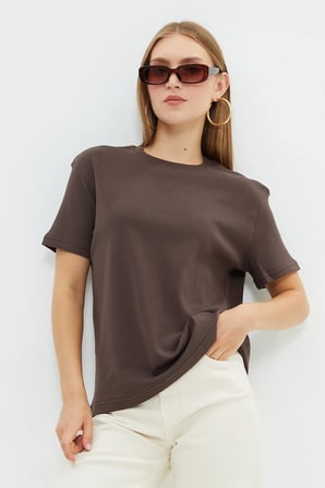 Basic Bisiklet Yaka Salaş Tişört