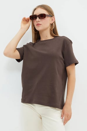 Basic Bisiklet Yaka Salaş Tişört