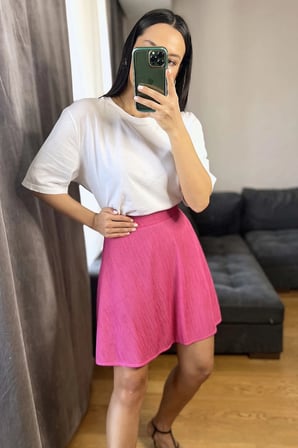 Fitilli Beli Lastikli Mini Boy Etek