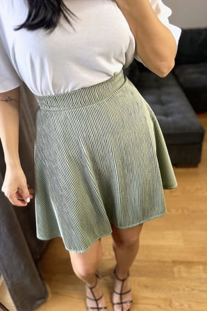 Fitilli Beli Lastikli Mini Boy Etek