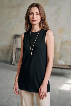 Basic Bisiklet Yaka Kolsuz Tunik