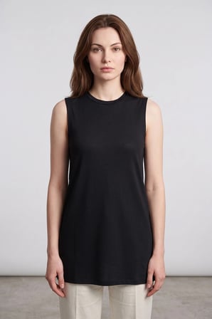 Basic Bisiklet Yaka Kolsuz Tunik