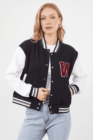 3 İplik Nakışlı Unisex Kolej Ceket