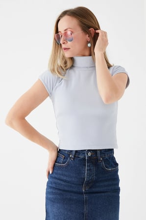 Fitilli Balıkçı Yaka Slim Fit Tişört