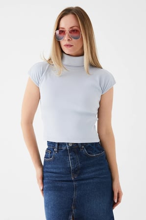 Fitilli Balıkçı Yaka Slim Fit Tişört