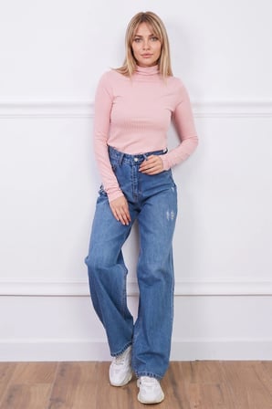 Fitilli Balıkçı Yaka Slim Fit Bluz