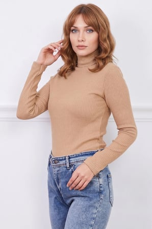 Fitilli Balıkçı Yaka Slim Fit Bluz