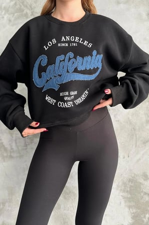 3 İplik California Nakışlı Sweatshirt