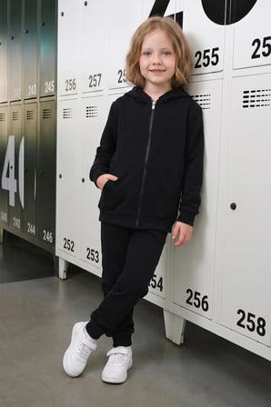 Kapüşonlu Fermuarlı Unisex Çocuk Eşofman Takımı