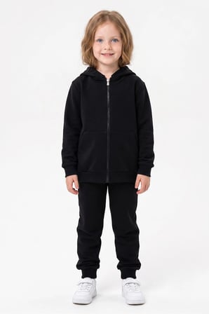 Kapüşonlu Fermuarlı Unisex Çocuk Eşofman Takımı
