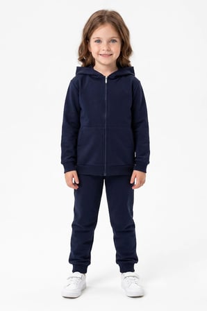 Kapüşonlu Fermuarlı Unisex Çocuk Eşofman Takımı