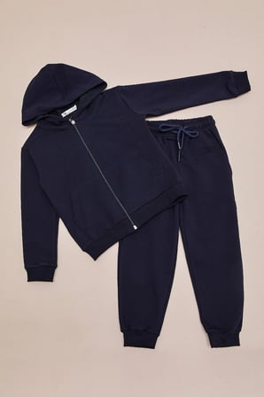 Kapüşonlu Fermuarlı Unisex Çocuk Eşofman Takımı