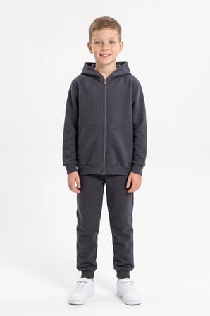 Kapüşonlu Fermuarlı Unisex Çocuk Eşofman Takımı