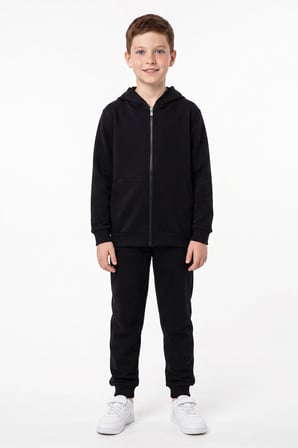 Kapüşonlu Fermuarlı Unisex Çocuk Eşofman Takımı