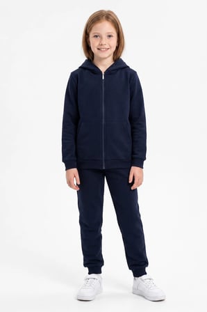 Kapüşonlu Fermuarlı Unisex Çocuk Eşofman Takımı