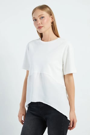 Basic Arkası Uzun Oversize Tişört