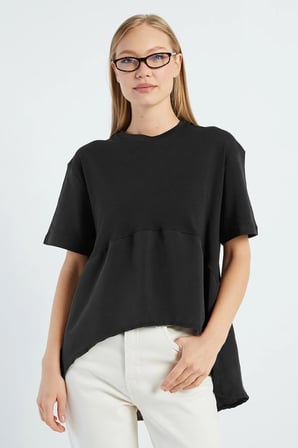 Basic Arkası Uzun Oversize Tişört