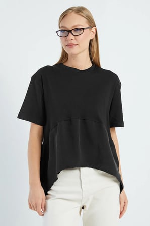 Basic Arkası Uzun Oversize Tişört