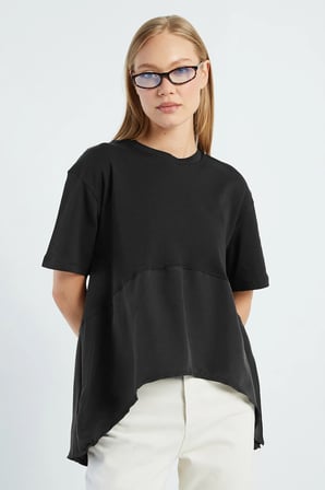 Basic Arkası Uzun Oversize Tişört