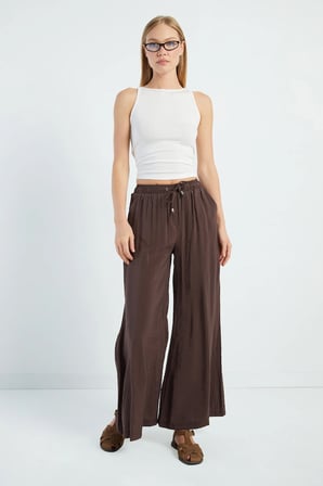 Beli Lastikli Bağcıklı Pantolon
