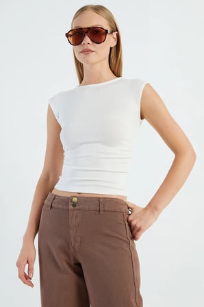 Yanı Drapeli Slim Fit Bluz