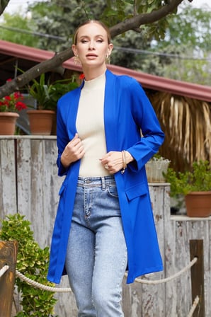 Kolu Katlı Şal Yaka Blazer Ceket