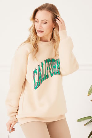 3 İplik California Baskılı Sweatshirt