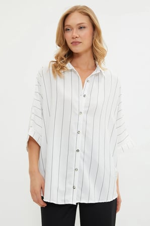 Çizgili Oversize Gömlek