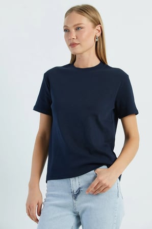 Basic Bisiklet Yaka Salaş Tişört