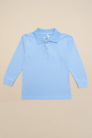 Basic Polo Yaka Uzun Kollu Unisex Çocuk Sweatshirt