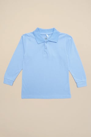 Basic Polo Yaka Uzun Kollu Unisex Çocuk Sweatshirt