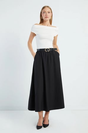 Beli Kemerli Maxi Boy Etek