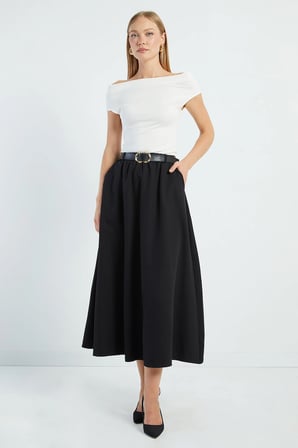 Beli Kemerli Maxi Boy Etek