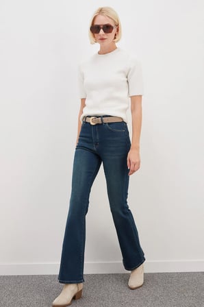 Yüksek Bel Flare Jean