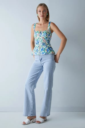 Yüksek Bel Straight Jean