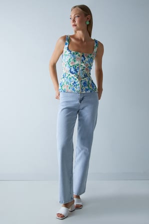 Yüksek Bel Straight Jean