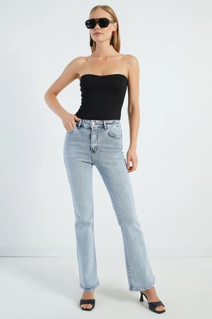 Yüksek Bel Flare Jean