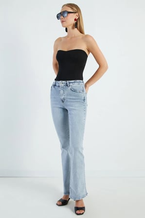 Yüksek Bel Flare Jean
