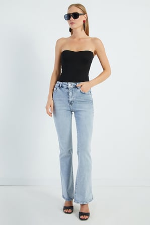 Yüksek Bel Flare Jean