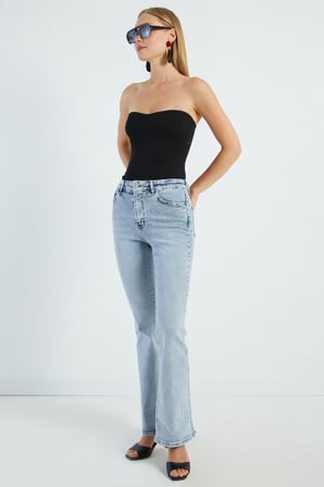 Yüksek Bel Flare Jean