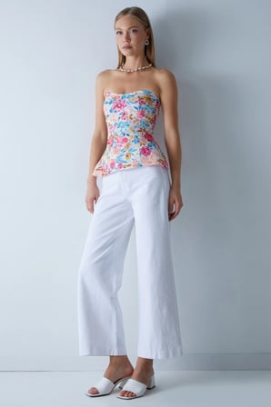 Çift Düğmeli Gabardin Pantolon
