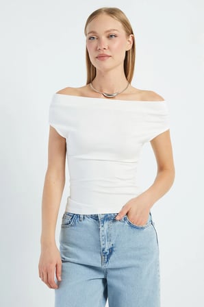 Basic Madonna Yaka Slim Fit Bluz