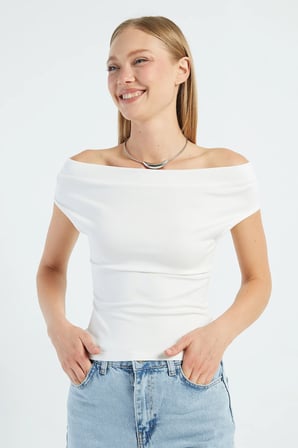 Basic Madonna Yaka Slim Fit Bluz