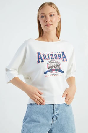 Arizona Baskılı Yarasa Kol Bluz