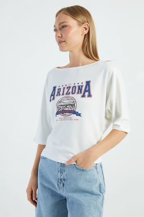 Arizona Baskılı Yarasa Kol Bluz
